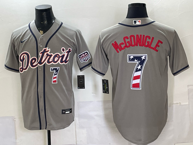 Men Detroit Tigers #7 McGonigle grey Nike 2026 MLB Jersey 071500->detroit tigers->MLB Jersey